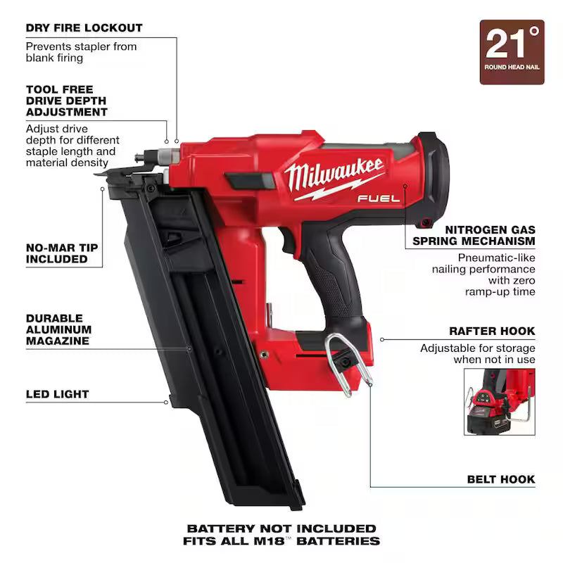 3-1/2 in. 18-Volt Brushless Cordless Framing Nailer with Anti Scratch Glasses Y1980