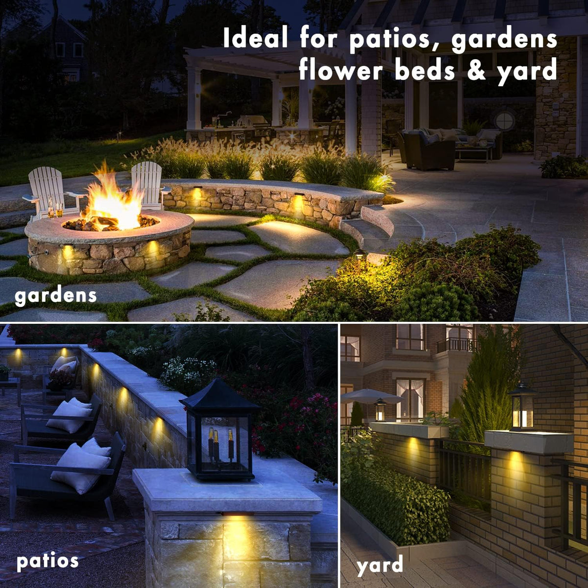 8 Pack 7 Inch 12V LED Low Voltage Landscape Step Lights IP65 Waterproof 3W 2700K P389415