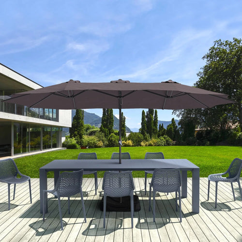 15Ft Double-Sided Patio Market Umbrella with Base N932