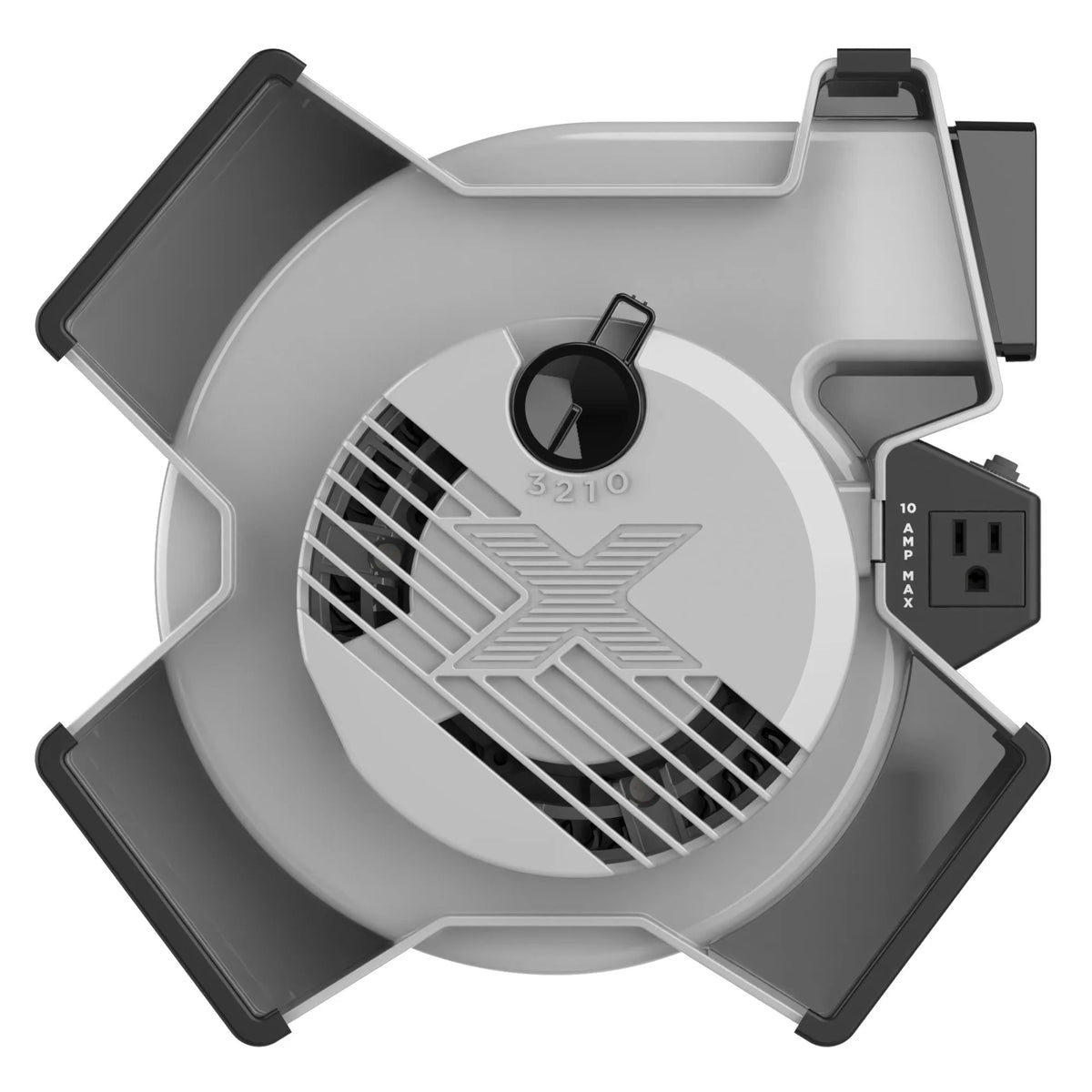 11" 6 Position Blower Fan with Outlet and USB Ports, Gray X761