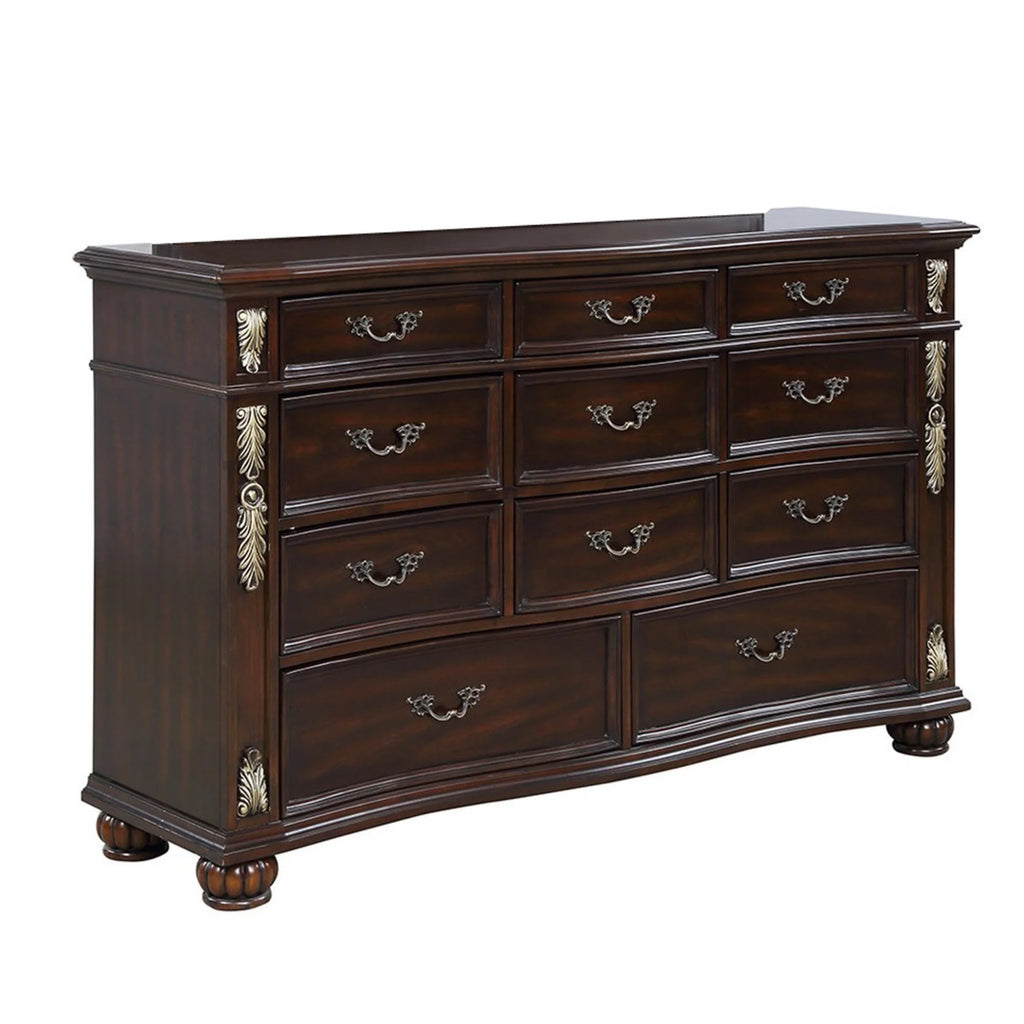 Brown 11 Drawer Wooden Dresser K415