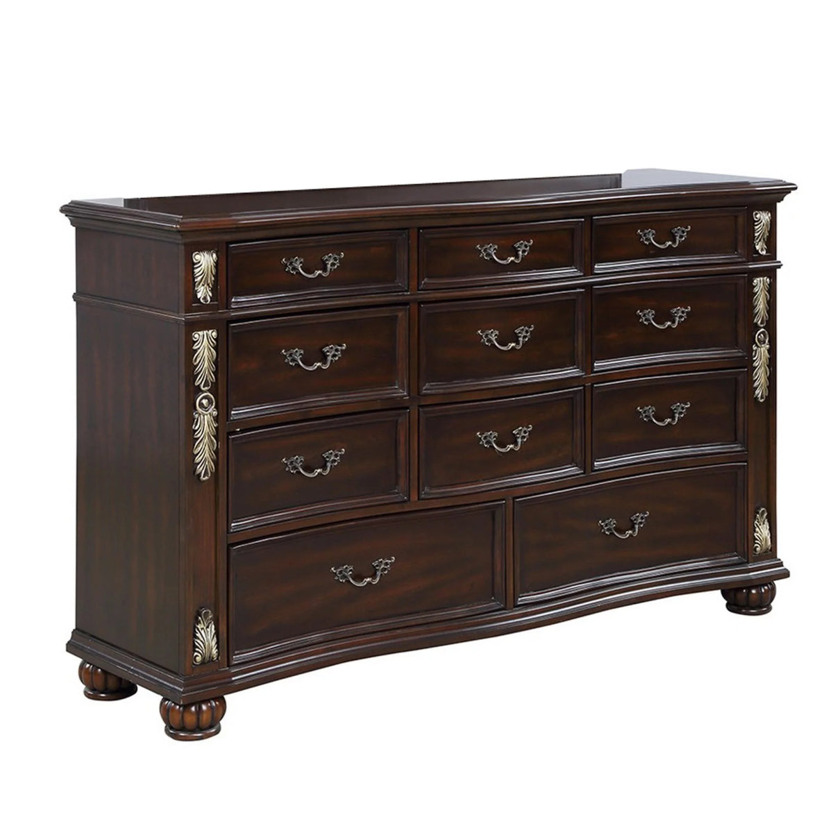 Brown 11 Drawer Wooden Dresser K415