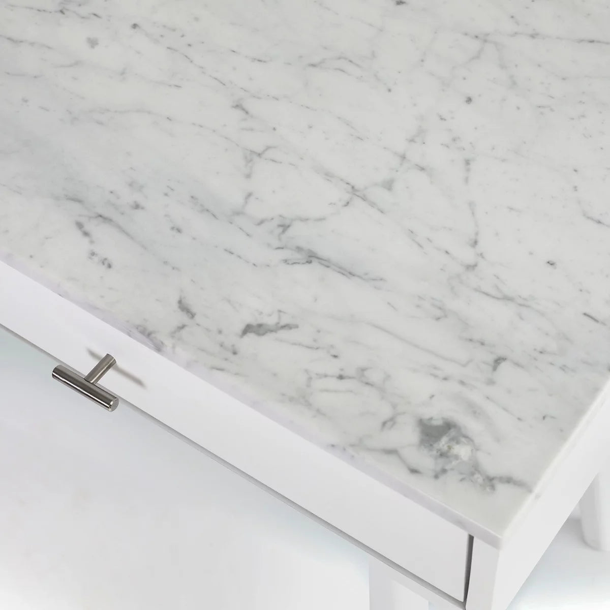 White Rectangular Marble Top Writing Desk G221053