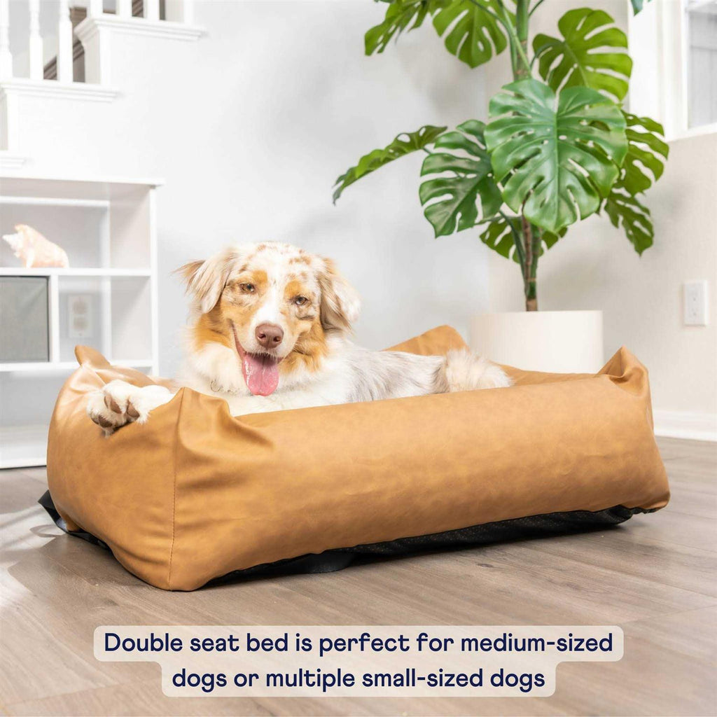 Faux Leather Memory Foam Dog Car Bed O5454
