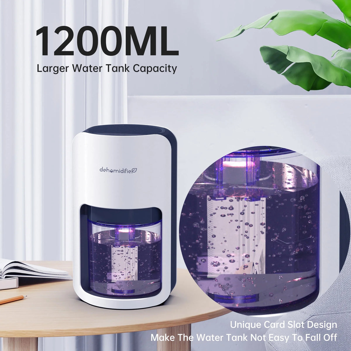1200ml Ultra Quiet Dehumidifier with Automatic Defrosting E39385