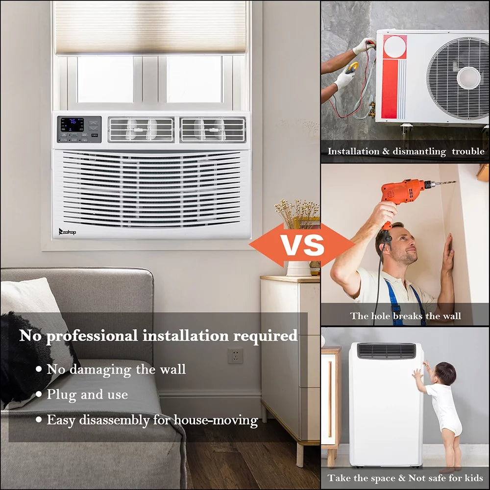 12000BTU 115V White Window-Mounted Air Conditioner with Remote Control Z60707
