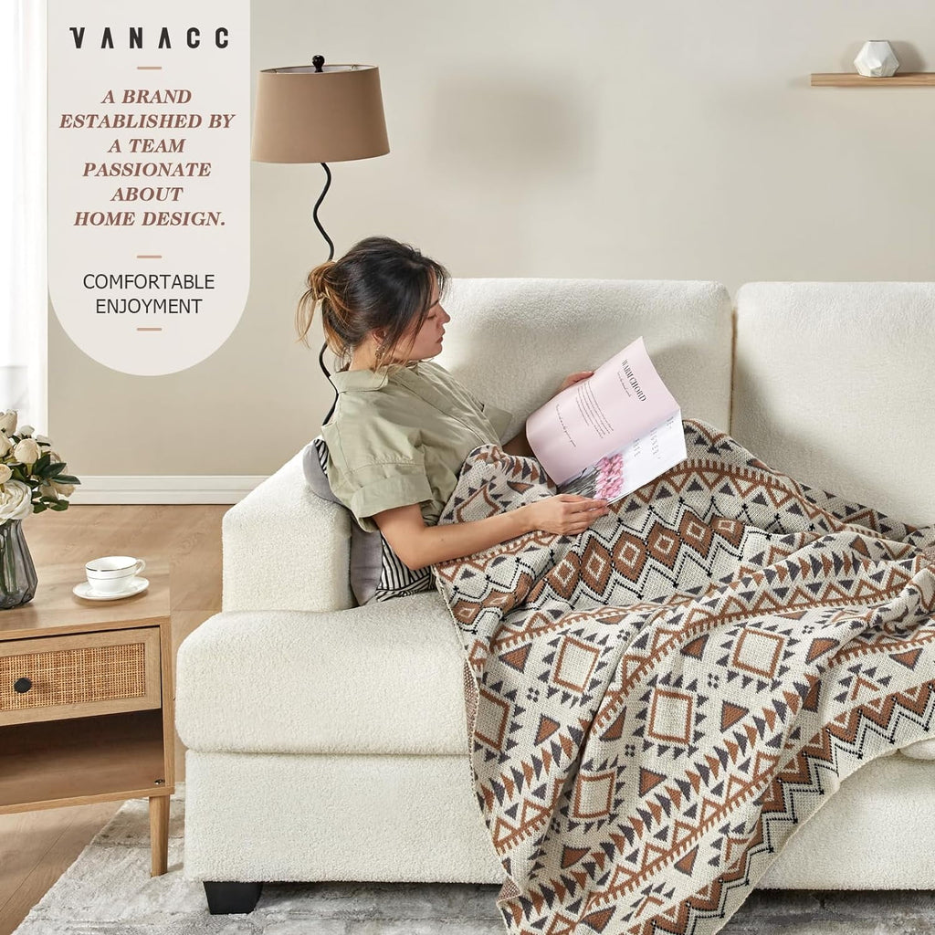 Beige Chenille 3 Seater Sofa B3729