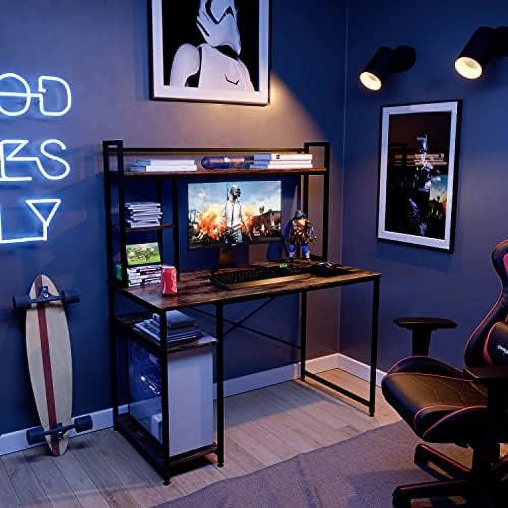 Computer Desk with Hutch and Shelves 47 Inch Adjustable K6170