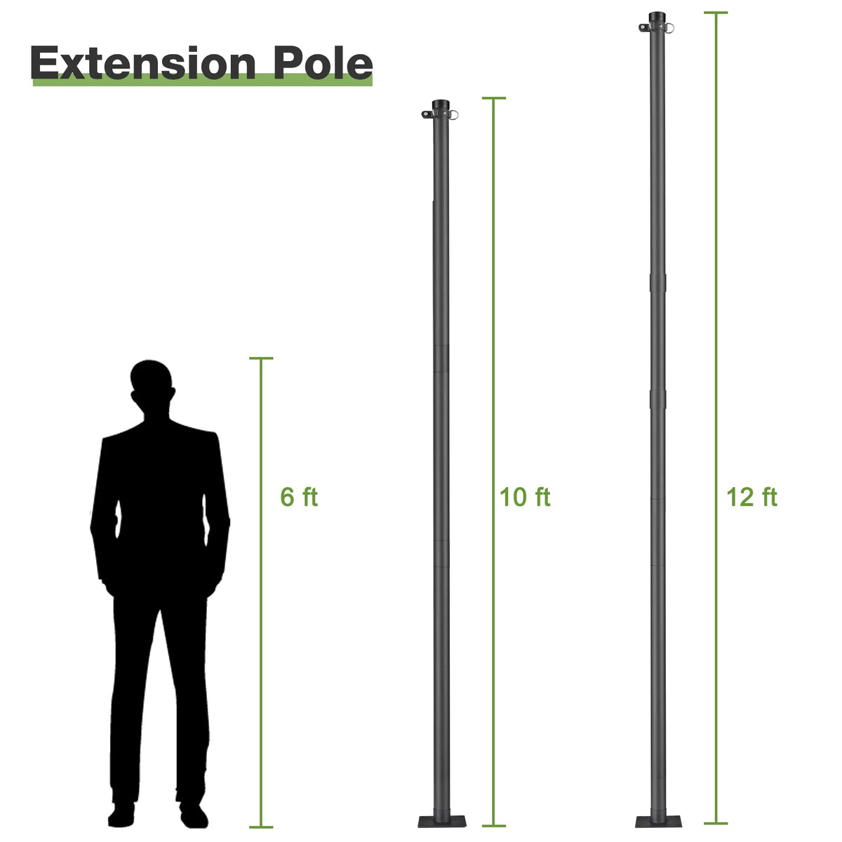 10Ft Black Shade Sail Pole Y841122