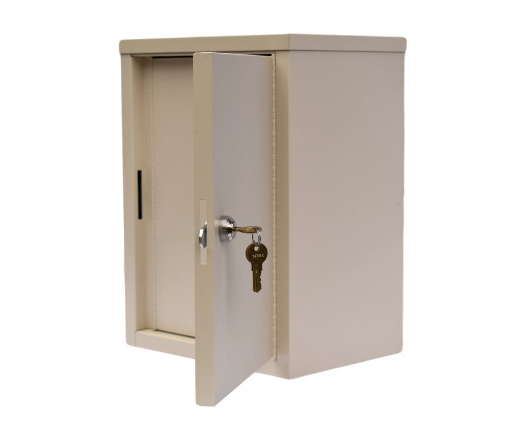 Beige Painted Steel Double Door Narcotic Cabinet F5697