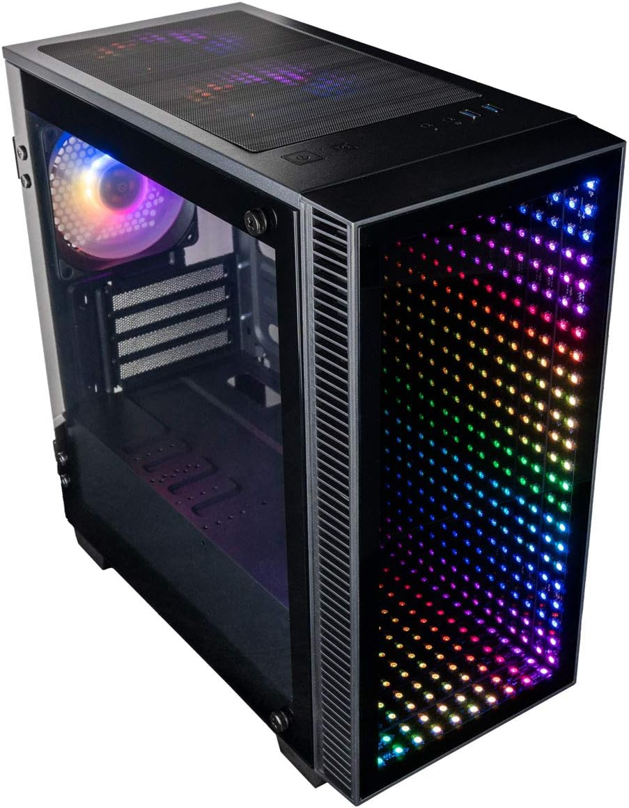 Micro ATX Gaming Desktop Case with Tempered Glass Door B484354