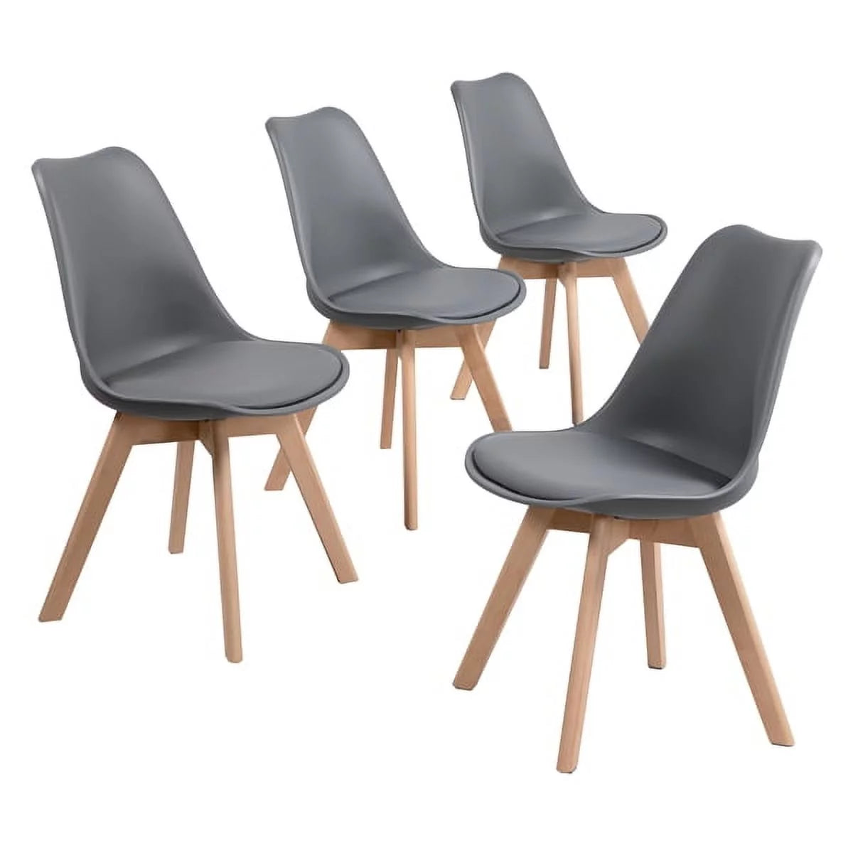 Gray Set of 4 Padded Dining Chairs G766