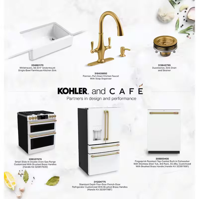 Double Wall Oven Handle Kit in Brushed Brass E64083