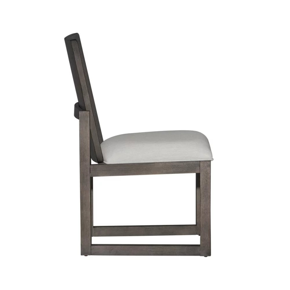 Panel Back Side Chair Set of 2 Grey R64715