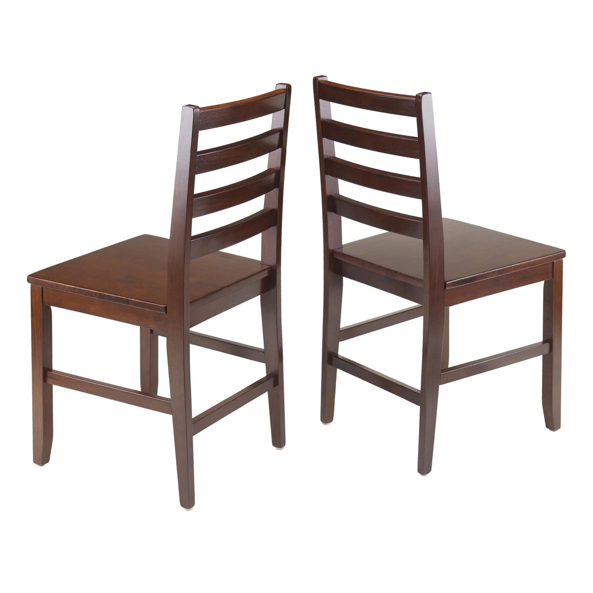5 Pc Extendable Table & 4 Ladder Back Chairs Walnut Finish J8183