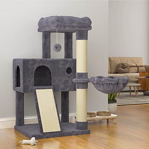 36 Inches Smoky Grey Cat Tree with Hammock C769