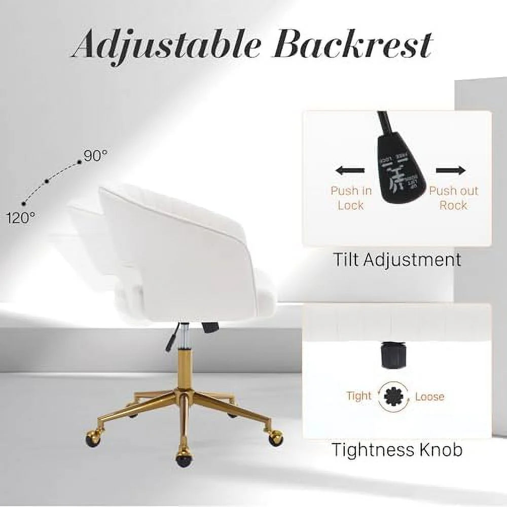 Velvet Height Adjustable Swivel Desk Chair I304435