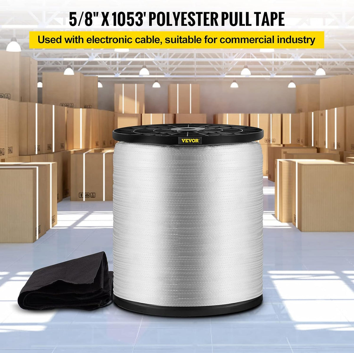 Polyester Pull Tape 1053' x 5/8 Flat Rope Pack of 2 I35908