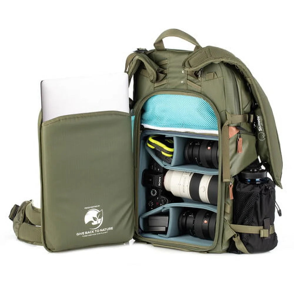 Army Green Water Resistant Camera Backpack N426315