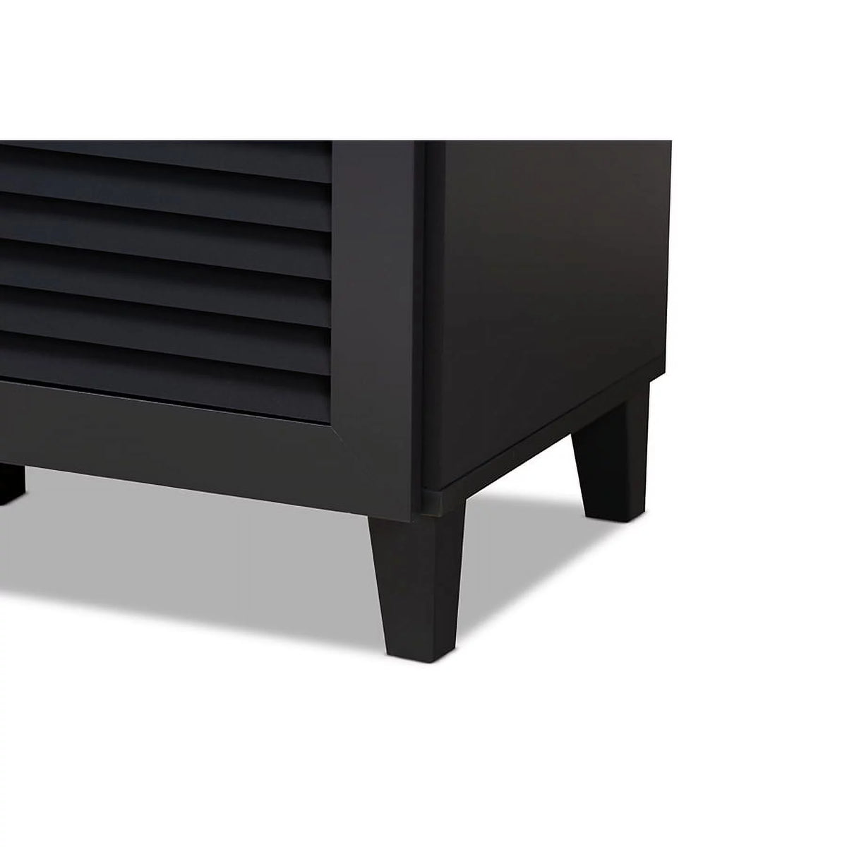 Dark Grey 11-Shelf Wood Shoe Storage Cabinet with Drawer I8462