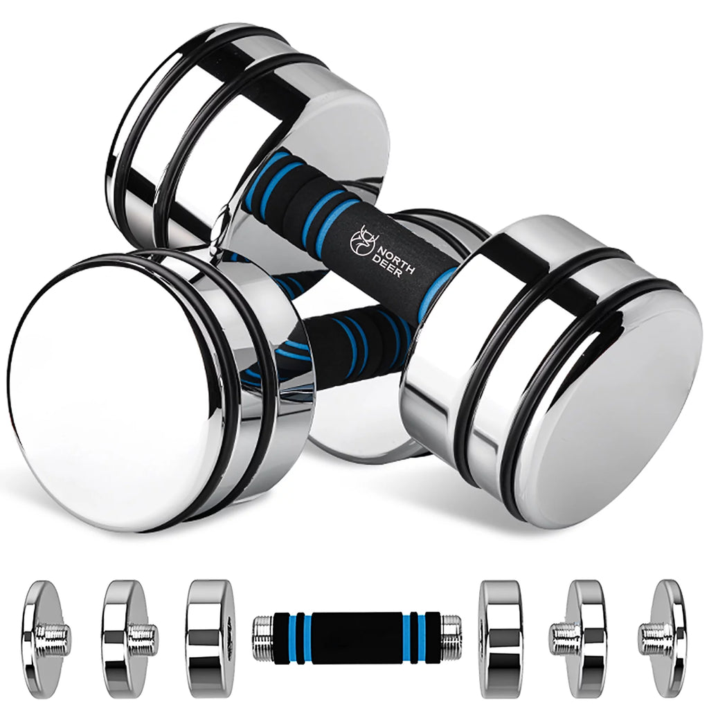 Adjustable Dumbbells Pair Steel Weight Set with Foam Handle Y246