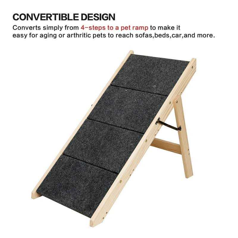 Foldable 4 Levels Wooden Pet Stairs & Ramp J935061