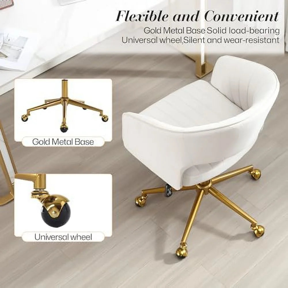 Velvet Height Adjustable Swivel Desk Chair I304435