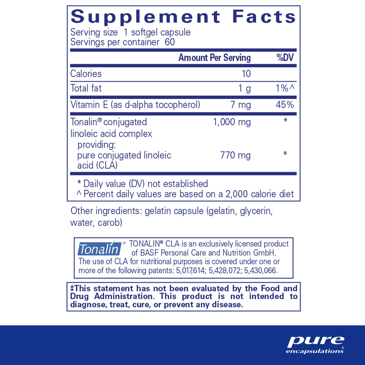 CLA 1,000 mg 60 Softgel Capsules Q145887