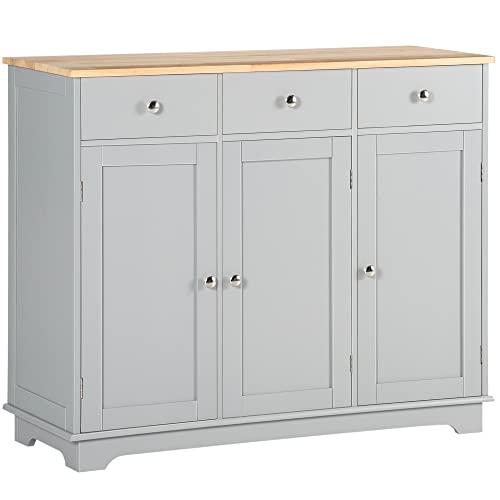 White Sideboard with 3 Drawers and Doors B381448