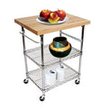 3 Tier Gourmet Cart with Maple Butcher Block Top Y1597
