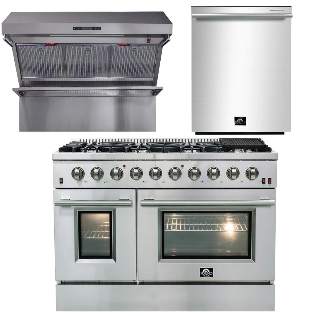48 Inch Gas Range, Wall Mount Range Hood, Dishwasher K3514