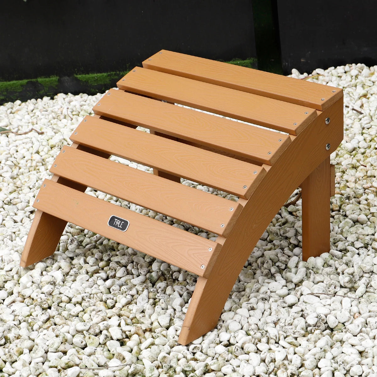 Brown All-Weather Plastic Wood Ottoman Footstool W994