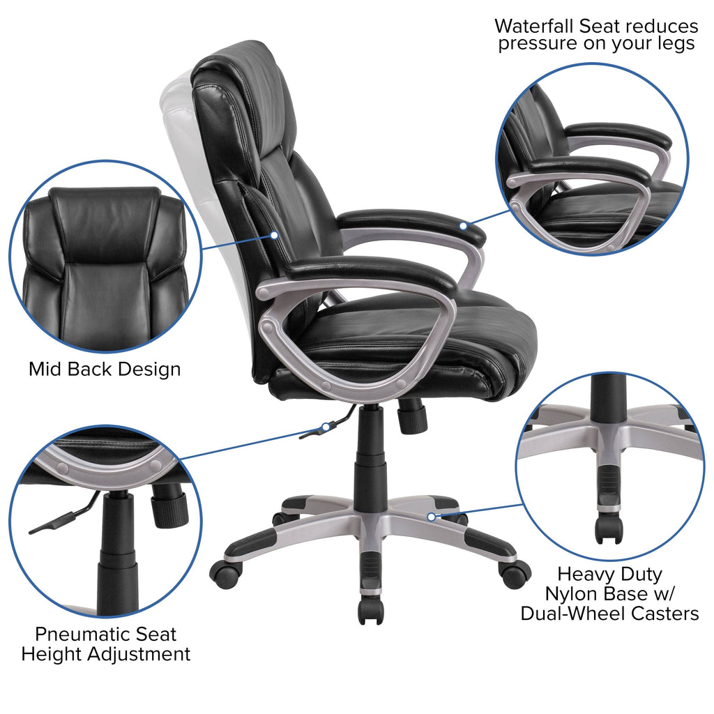 Black LeatherSoft Executive Swivel Office Chair Y319