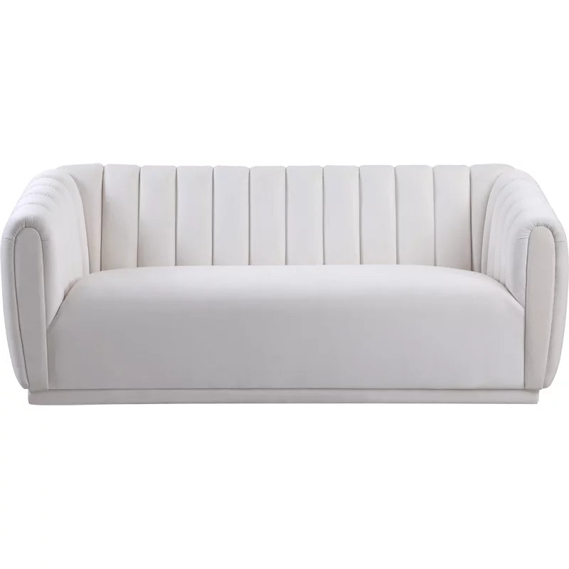 Cream Velvet Wood Sofa V20012