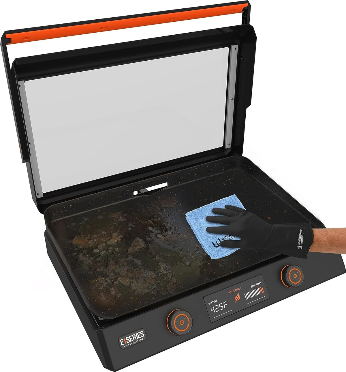 22 Inch Electric Nonstick Tabletop Griddle with Lid and Accessories Y29415