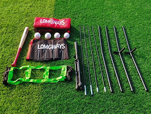 7'x7' Portable Baseball Net Set with Tee, Bat, Balls, Strike Zone, Carrying Bag H3424