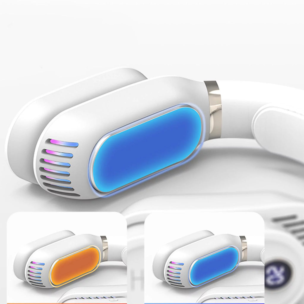 Portable Hanging Cooling Heater Air Conditioner Wearable Neck White A775614