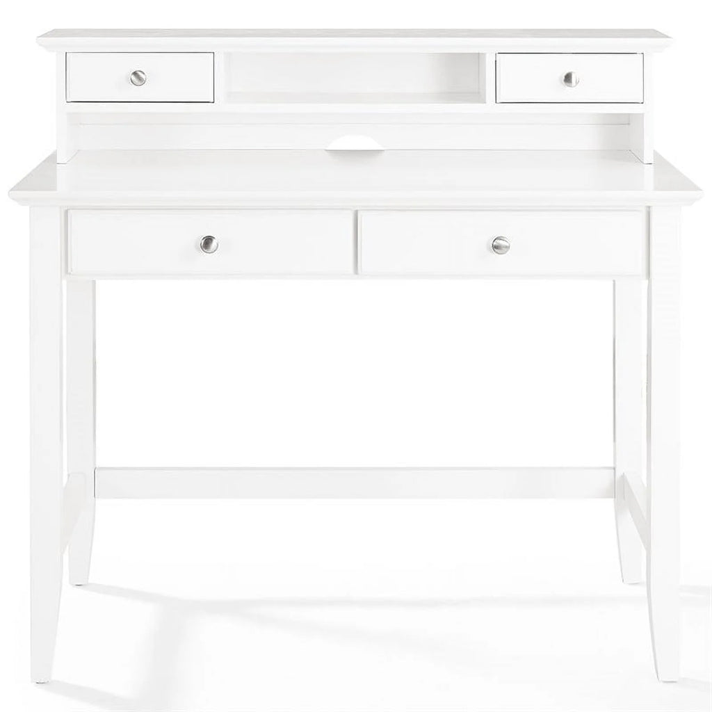 White Writing Desk with Hutch L850