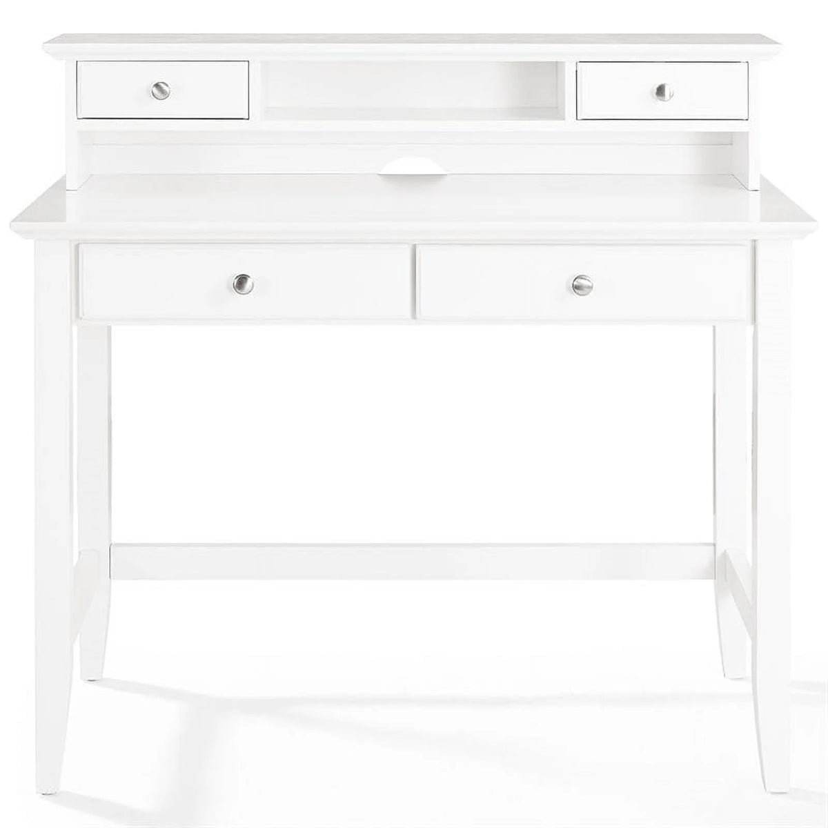 White Writing Desk with Hutch L850