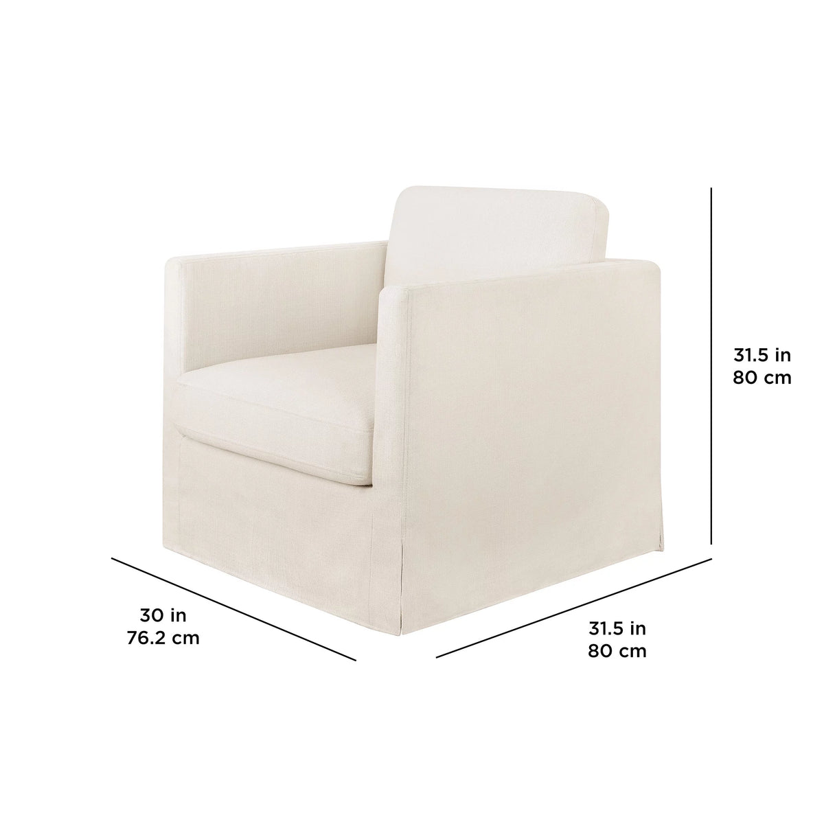 Cream Slipcover Swivel Chair Y532253
