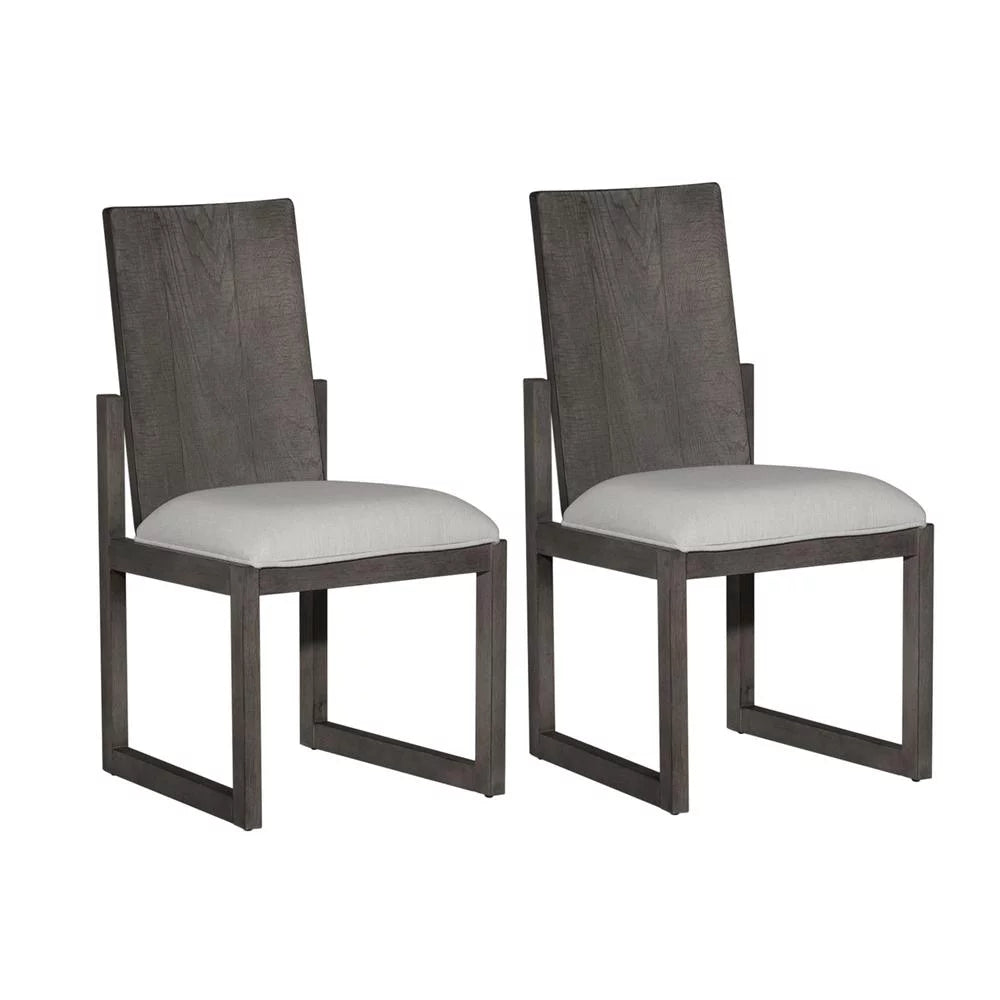 Panel Back Side Chair Set of 2 Grey R64715