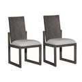 Panel Back Side Chair Set of 2 Grey R64715