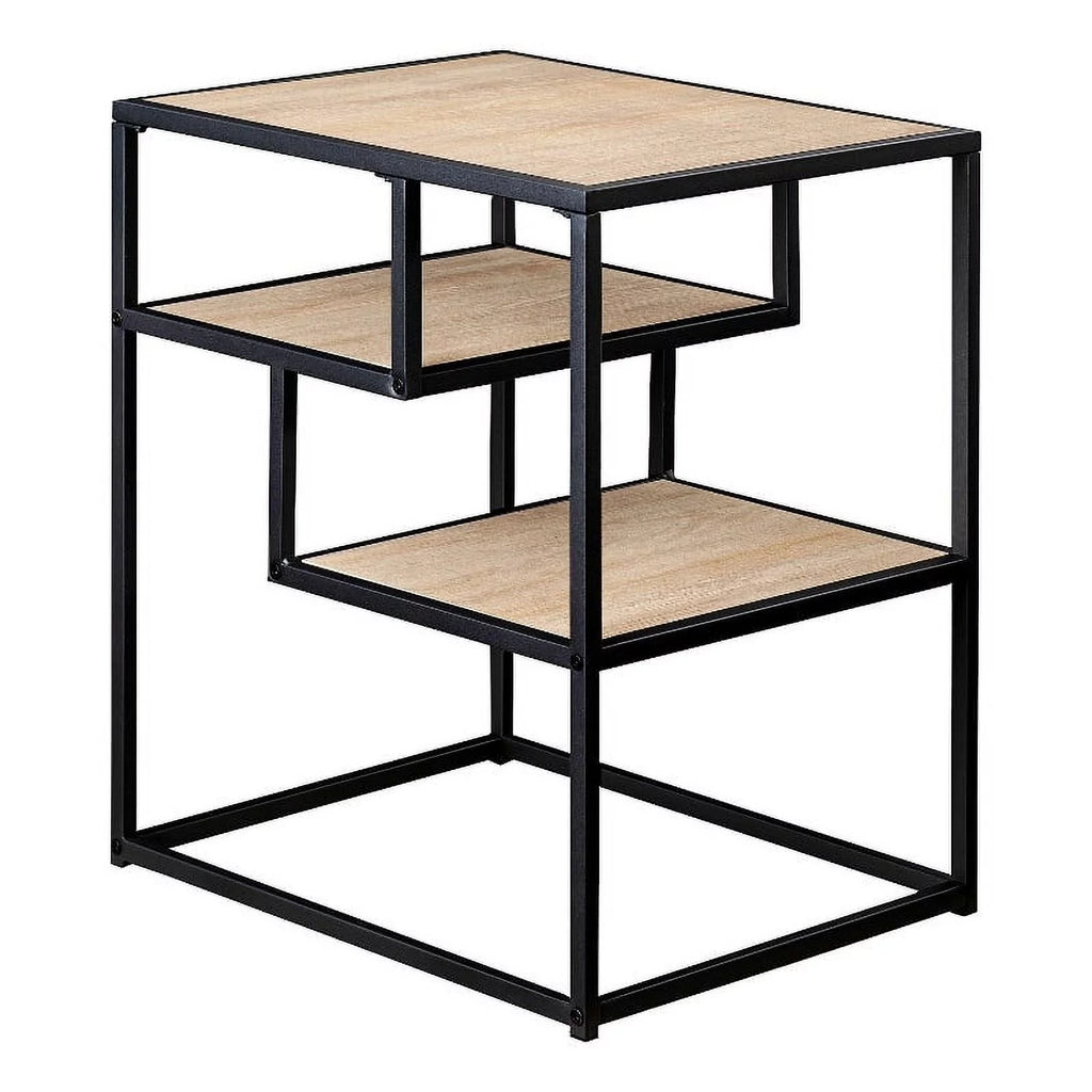16" Metal and Wood Side Table H4309