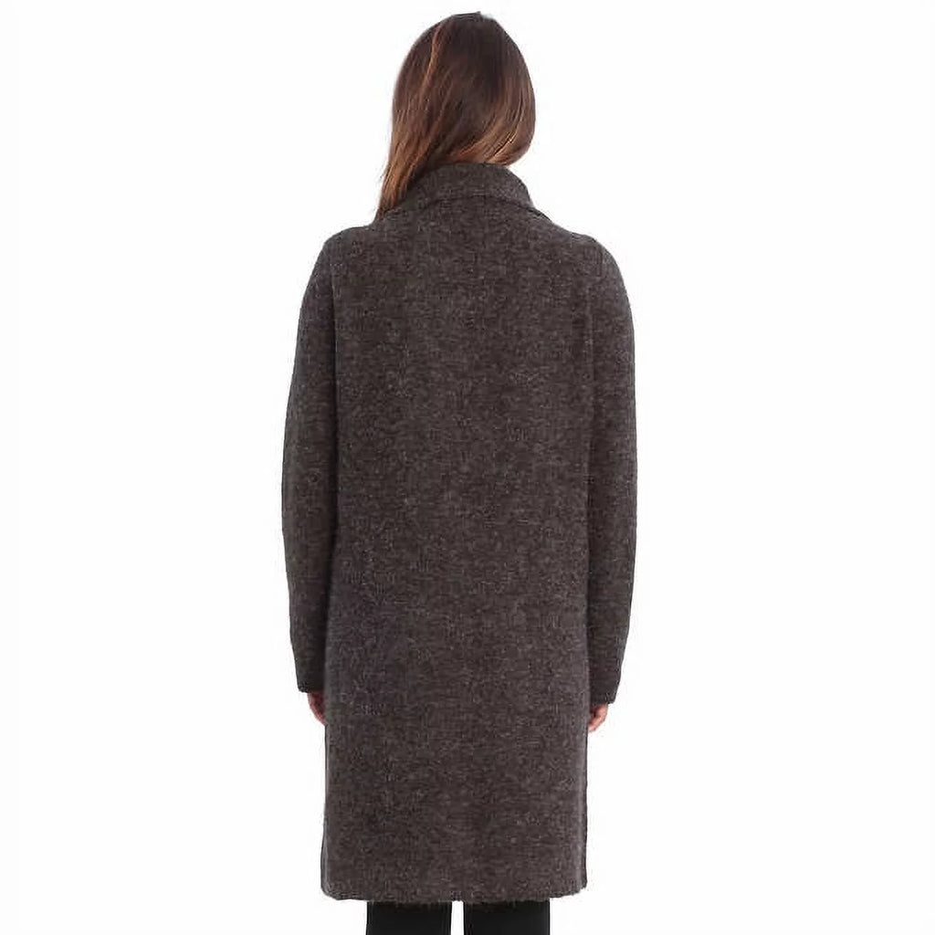 Gray Soft Drape Collar Sweater Coat M3669