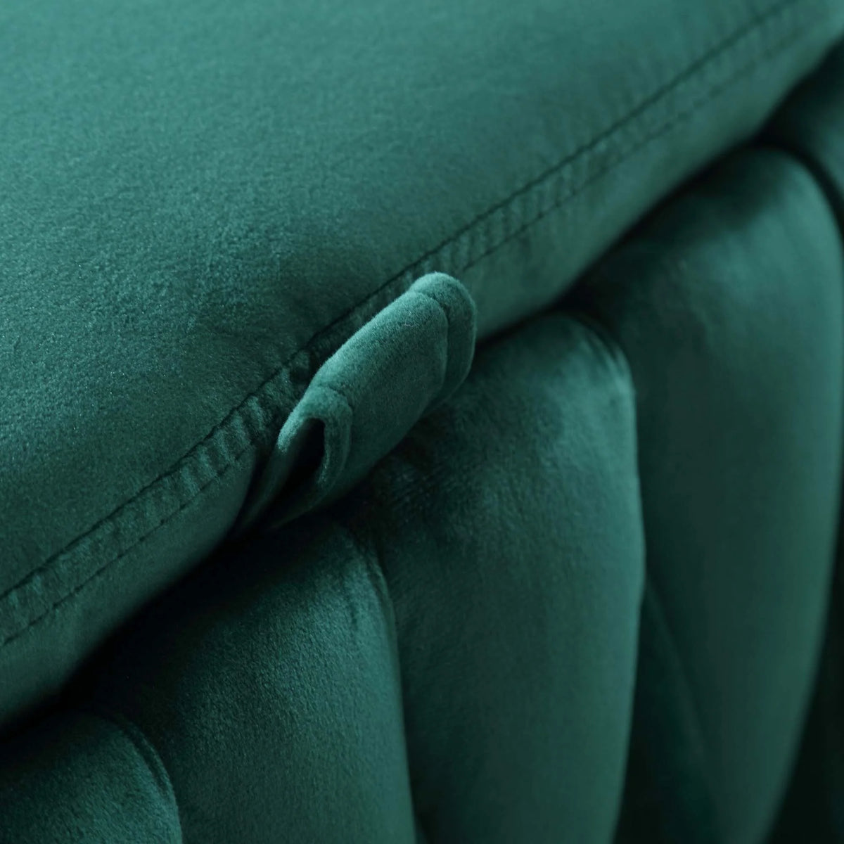 Green Velvet Storage Ottoman Bench with Handles G466546