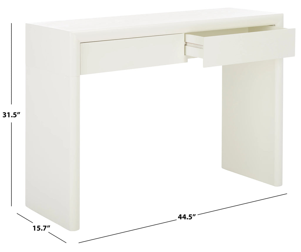 Ivory Wood Console Table with Drawer X439