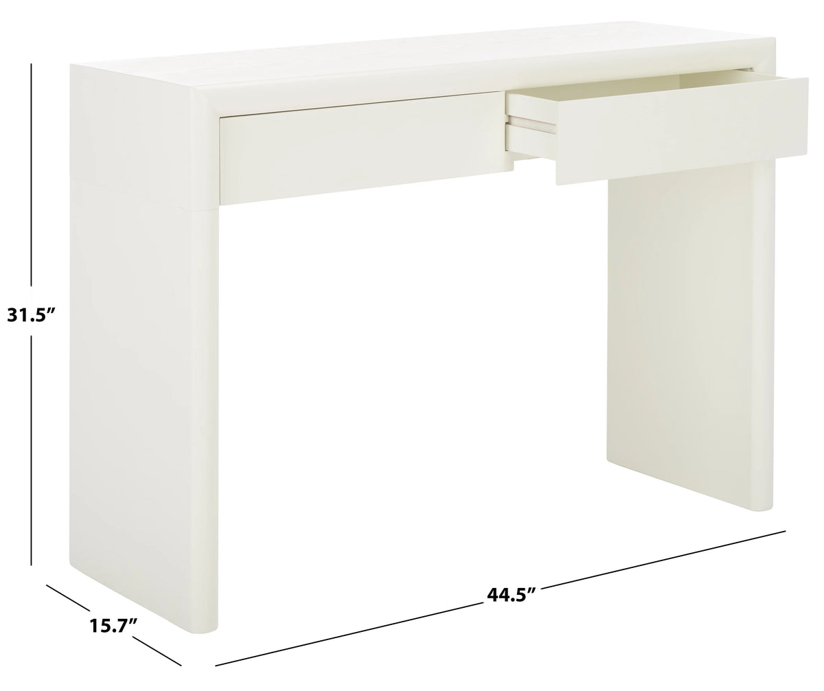 Ivory Wood Console Table with Drawer X439
