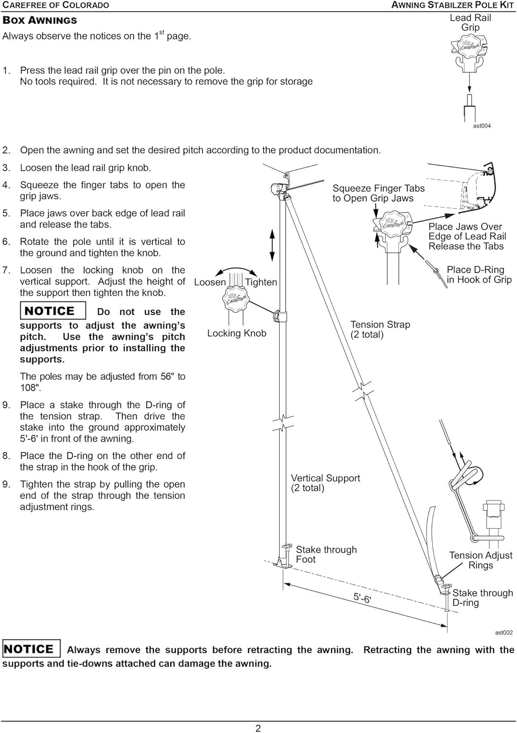 Awning Support Pole Kit C93510