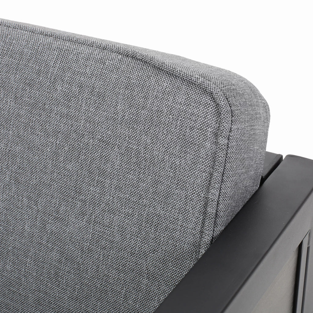 Gray and Black Outdoor Club Chair with Cushions Set of 2 I41965