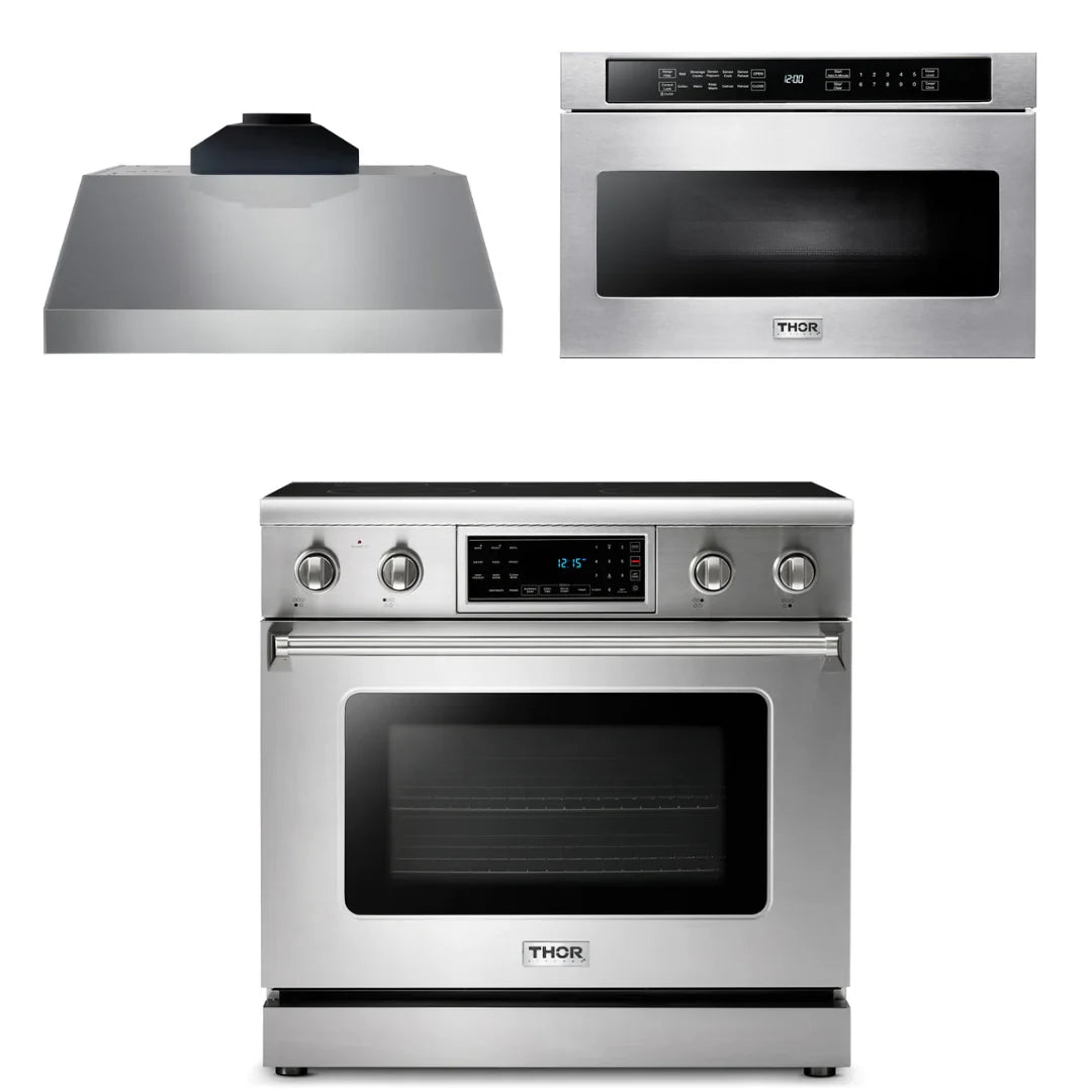 36 Electric Range, Range Hood, Microwave S7782